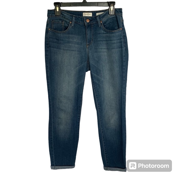 Jessica Simpson Womens 6/28 Jeans Rolled Crop Skinny Medium Blue Wash Low Rise - Picture 1 of 9